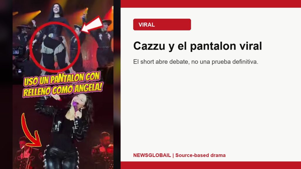 Cazzu pantalon relleno Angela Aguilar segun un short viral de La Grandiosa