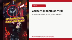 Cazzu pantalon relleno Angela Aguilar segun un short viral de La Grandiosa