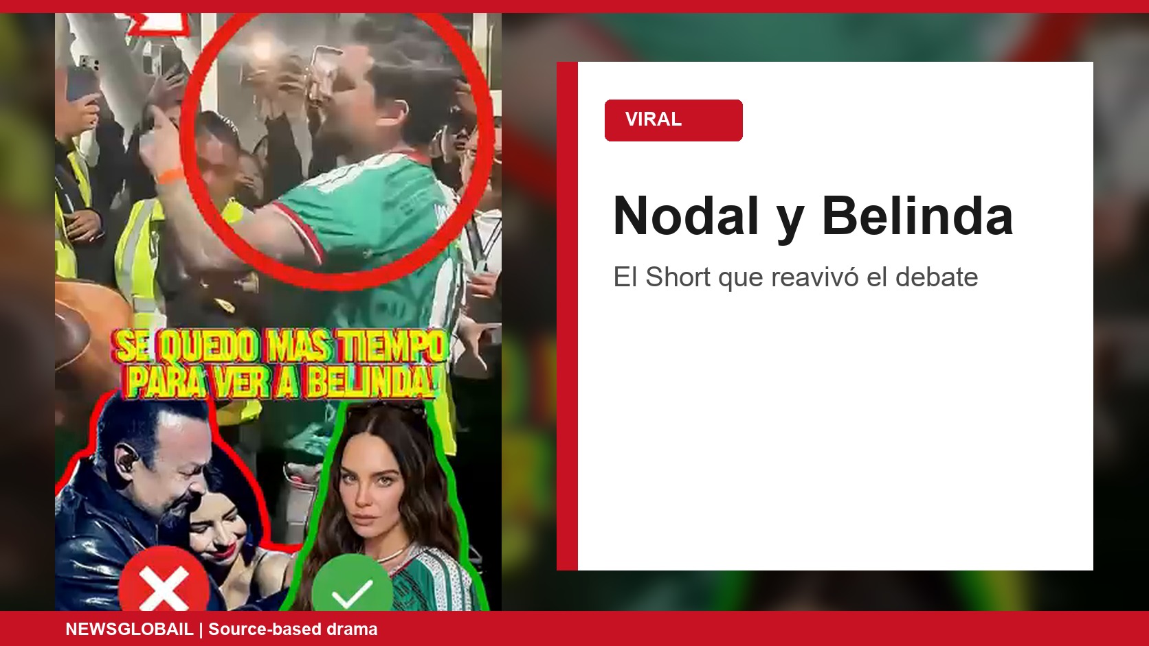 Nodal y Belinda debate viral por un Short de YouTube