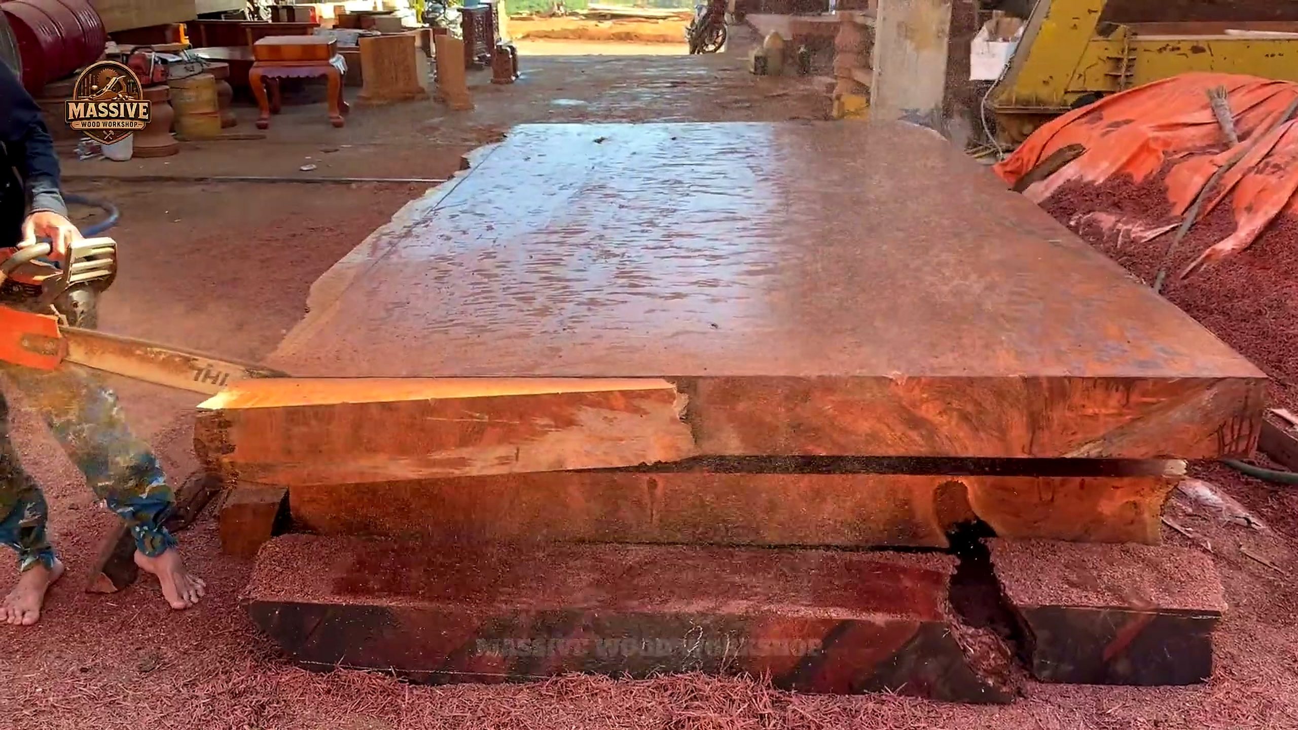 ancient giant priceless timber transformation continues - the main work stage that carries the video's practical lesson