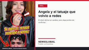 Angela tatuaje Nodal según short viral de La Grandiosa