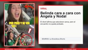Belinda cara a cara con Angela y Nodal debate viral en el short de La Grandiosa