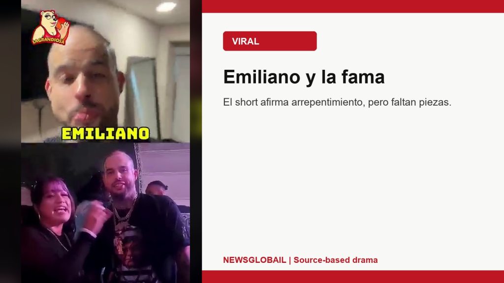 Emiliano arrepentido de ser artista segun un short viral de La Grandiosa