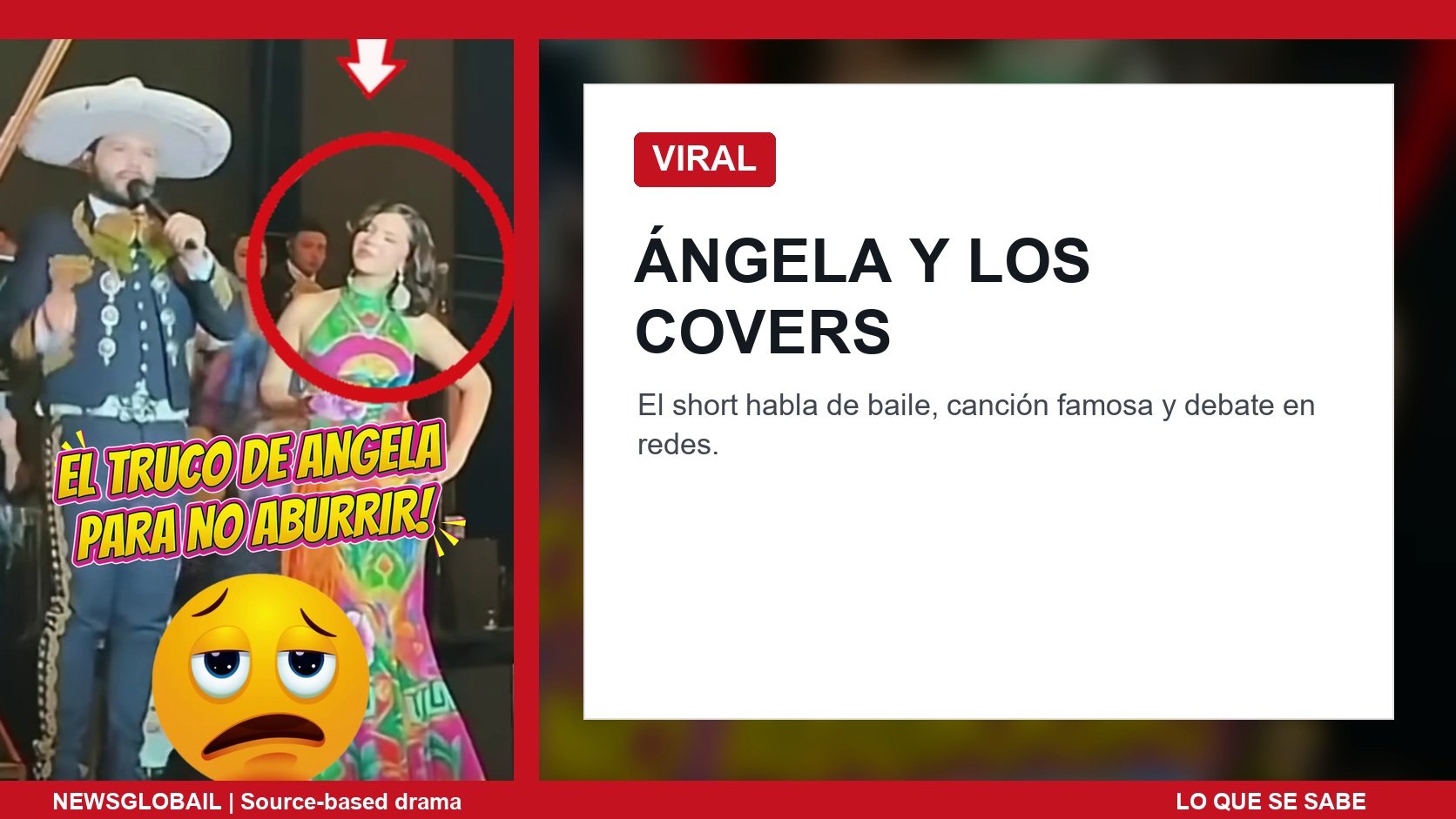 Ángela solo con covers en un short viral de La Grandiosa