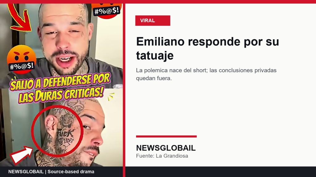 Emiliano tatuaje cara según short viral de La Grandiosa