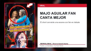 Majo Aguilar fan canta mejor en short de La Grandiosa