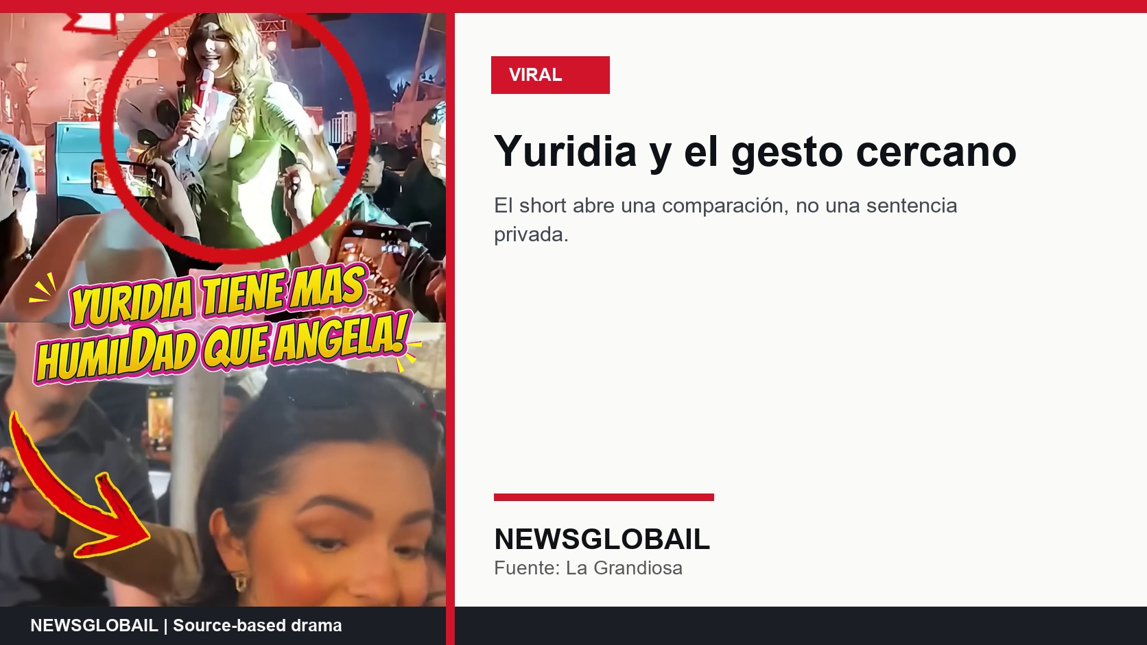 Yuridia Angela humildad segun short viral de La Grandiosa
